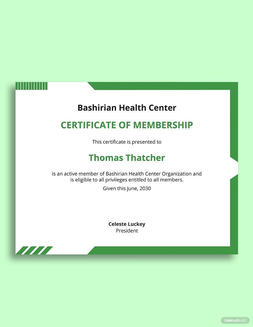 Editable Medical Membership Certificate Template