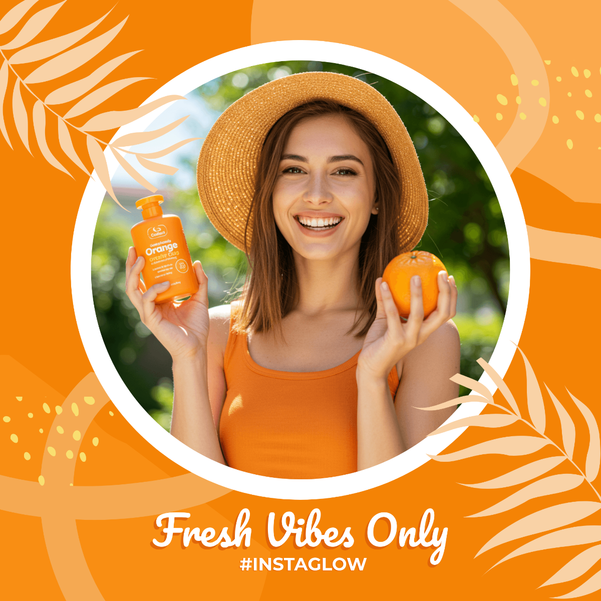 Free Orange Instagram Profile Frame Template
