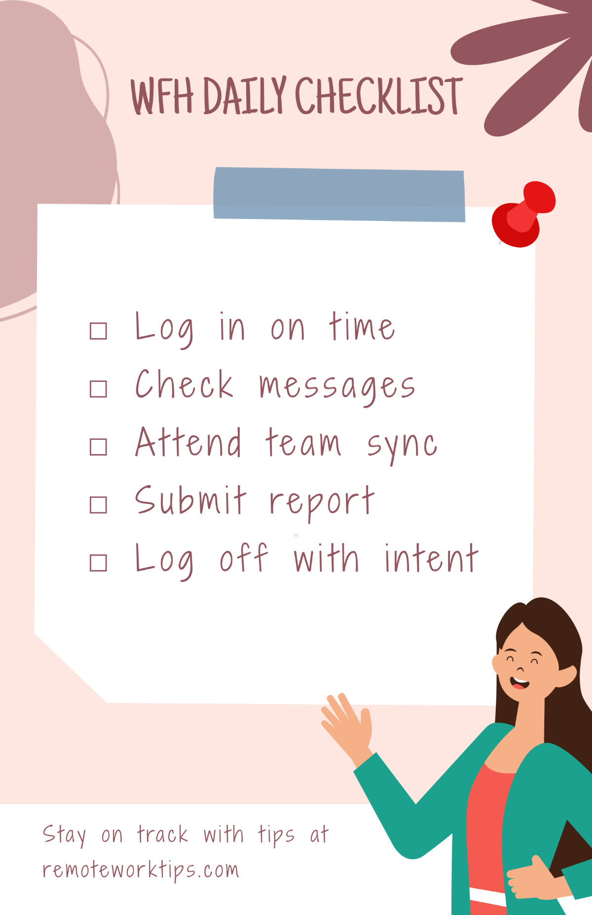 Free Work From Home Checklist Poster Template