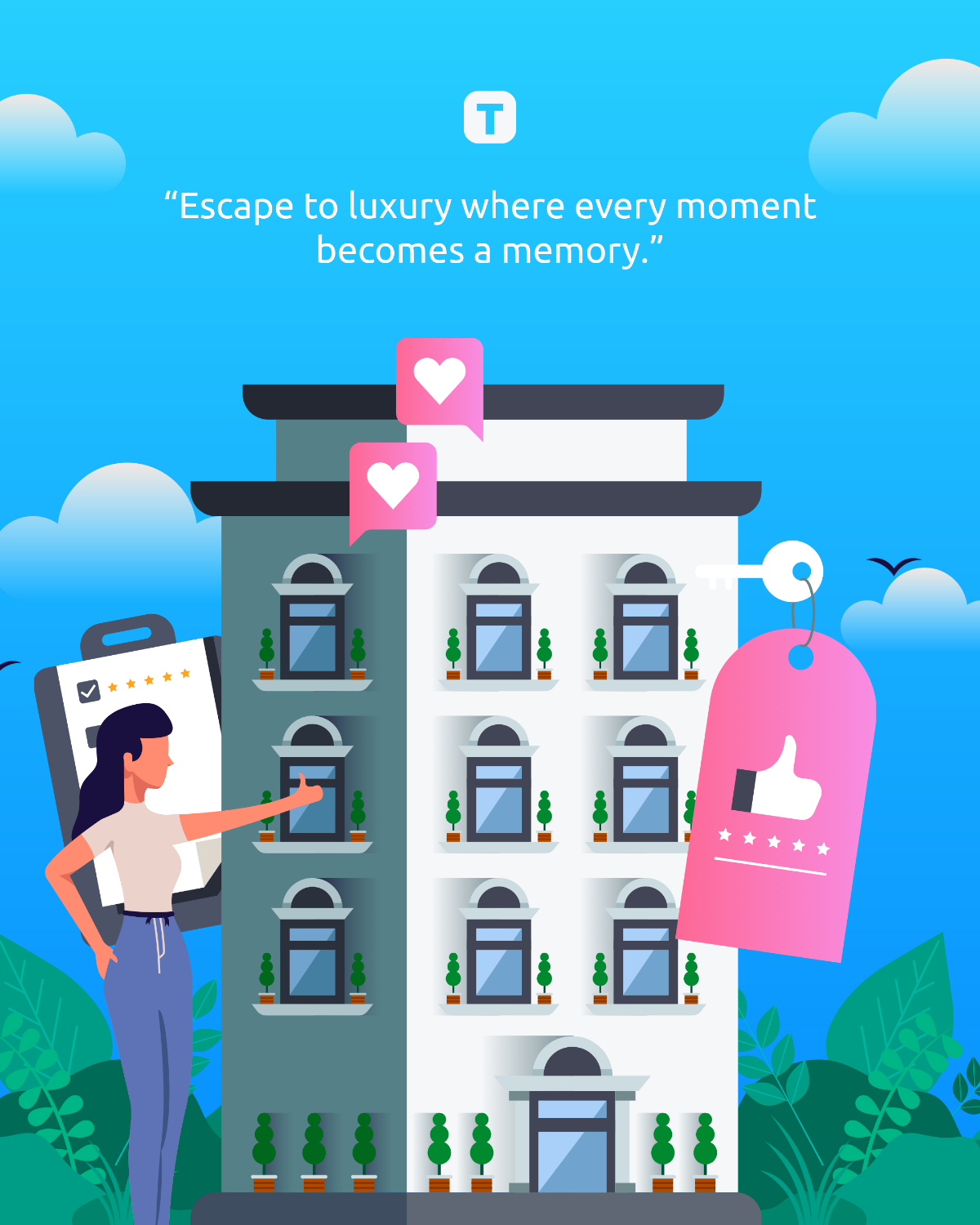Free Hospitality Social Media Background Template