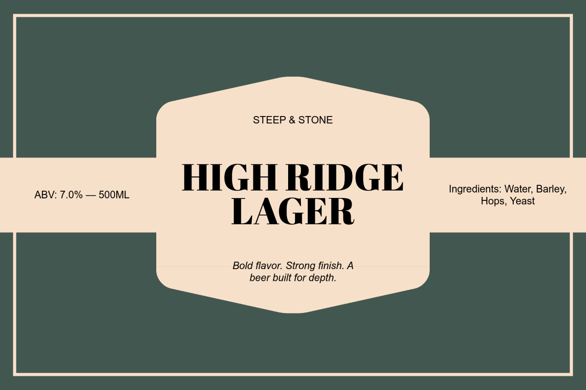 Free Alcoholic Beer Label Template