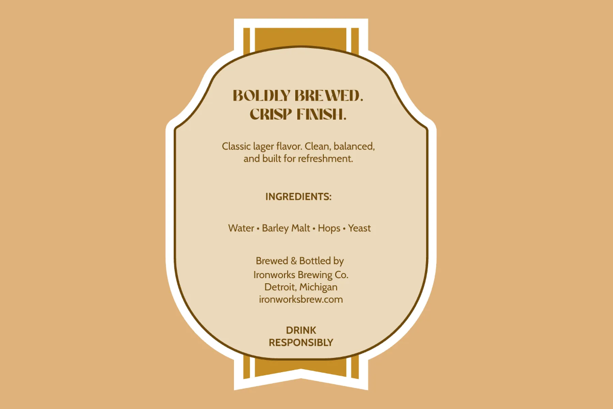 Free Lager Beer Label Template to Edit Online