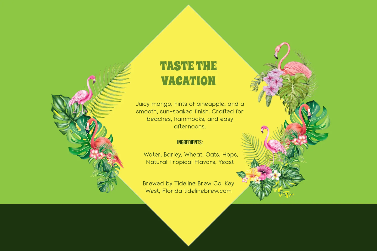Free Tropical Background Beer Label Template to Edit Online