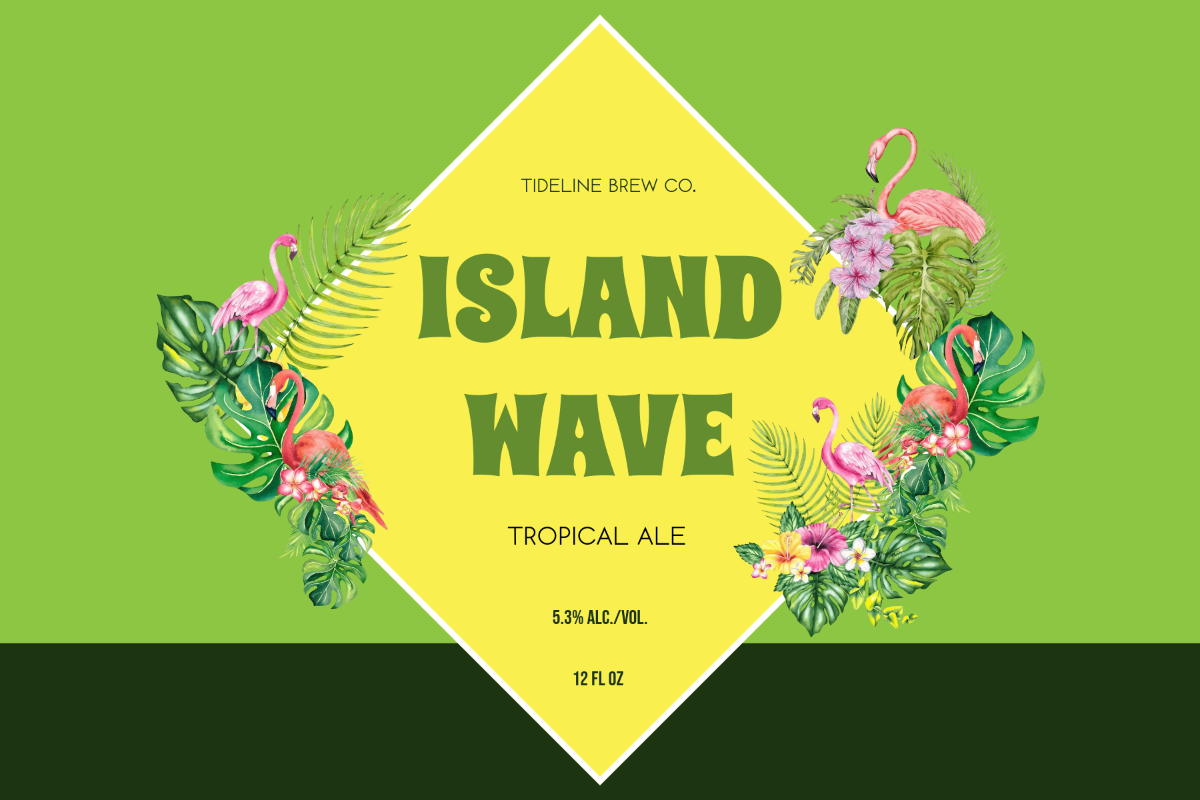 Free Tropical Background Beer Label Template