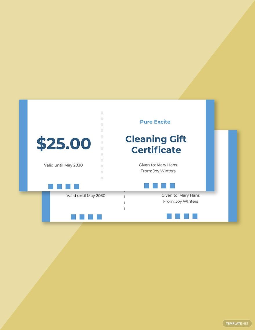 Printable Cleaning Gift Certificate Template