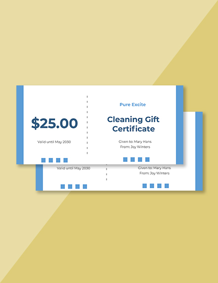 Printable Cleaning Gift Certificate Template - Word