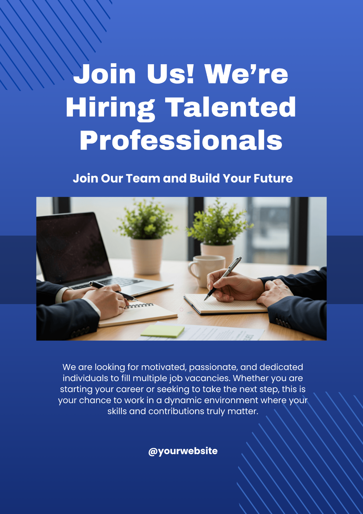 Free Job Vacancy Work Poster Template to Edit Online