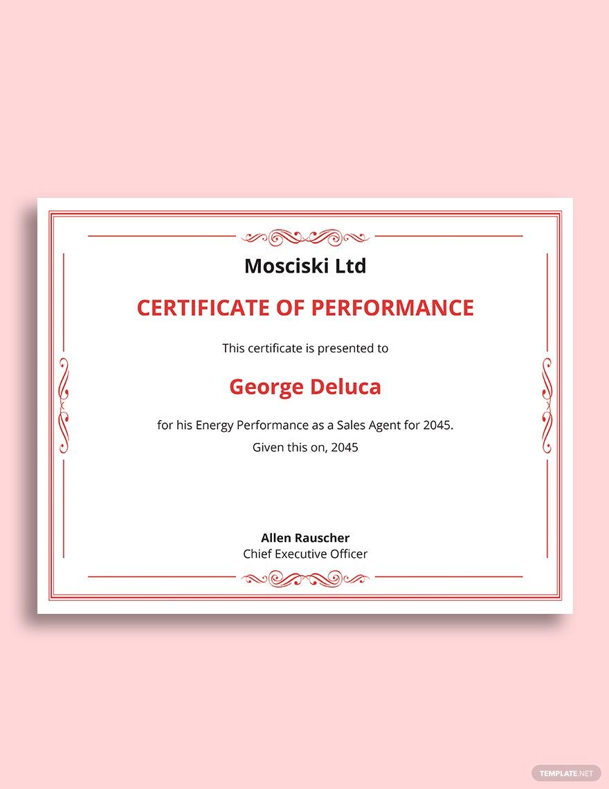 Energy Performance Certificate Template