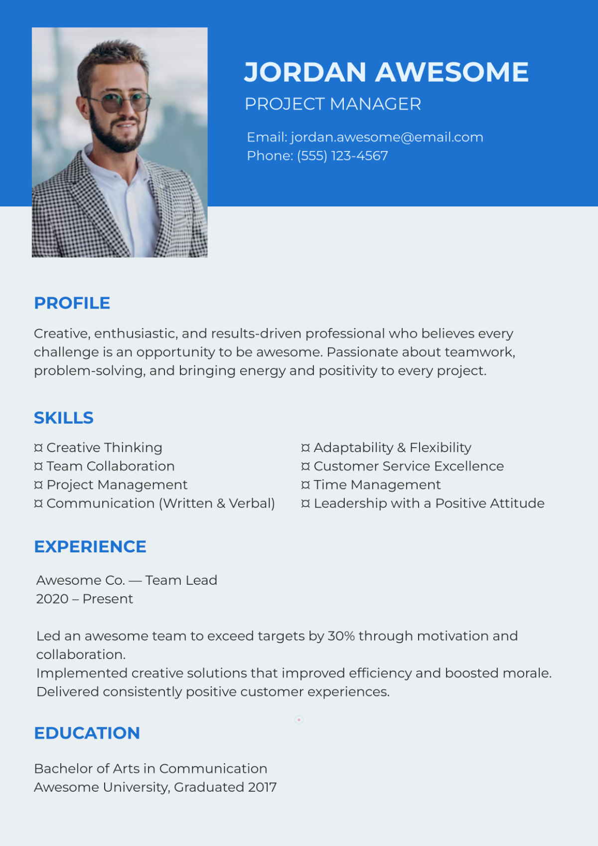 Free Awesome Resume Template to - Awesome Resume Template Edit Online