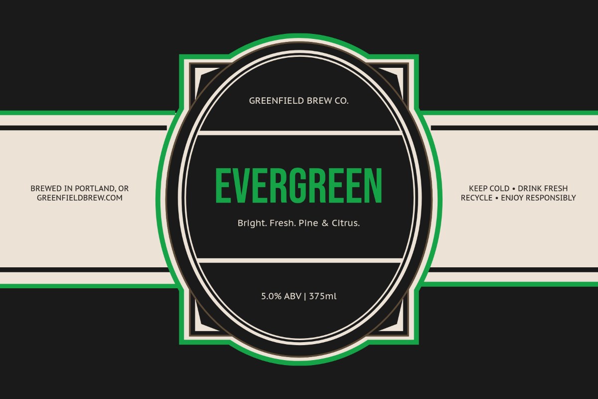 Free Green Beer Label Wrap Template