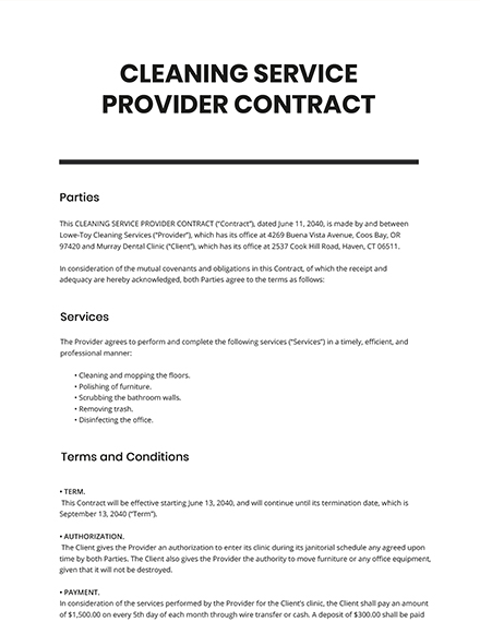14+ FREE Cleaning Services Contract Templates [Edit & Download ...