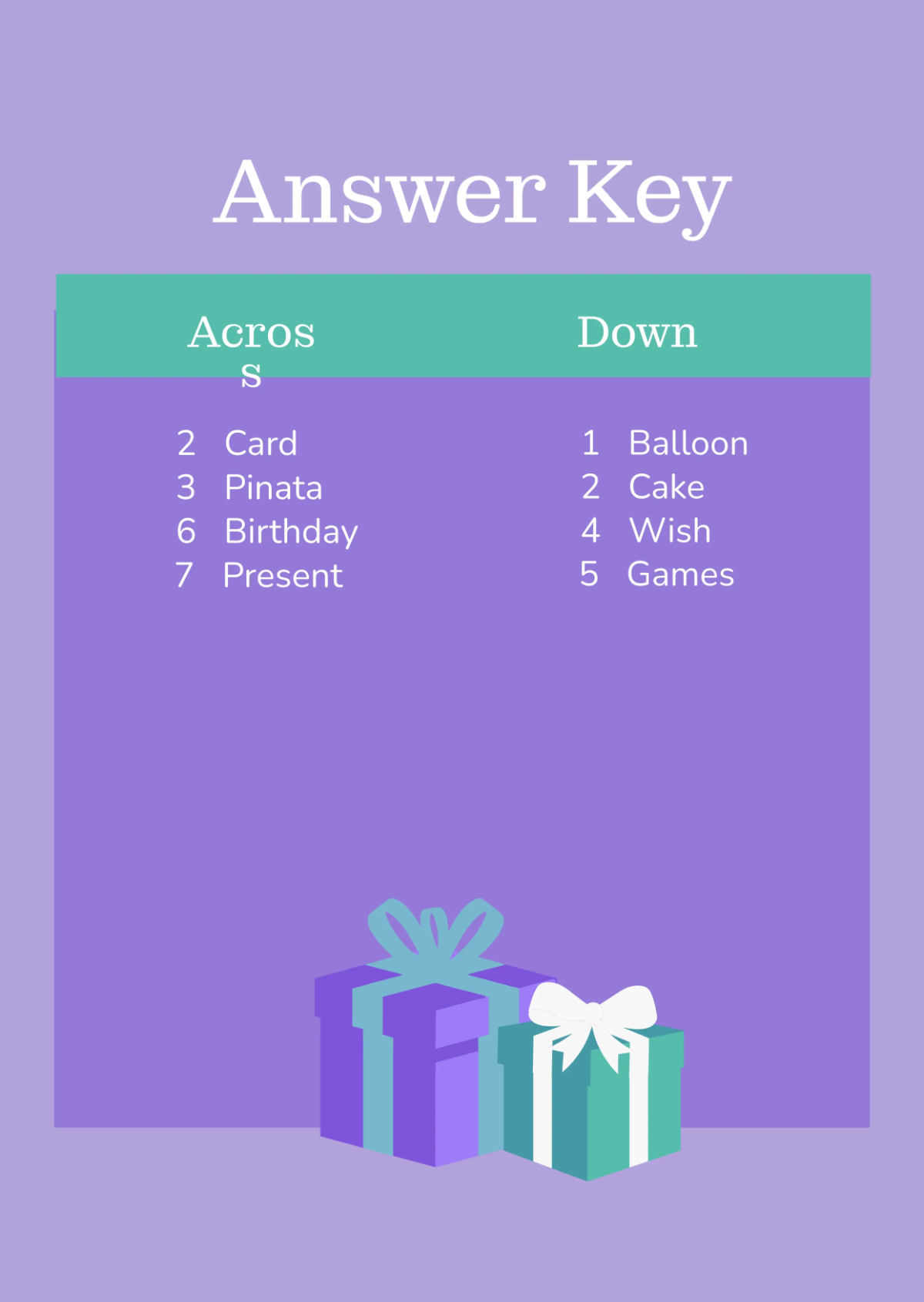 Free Birthday Crossword Template to Edit Online