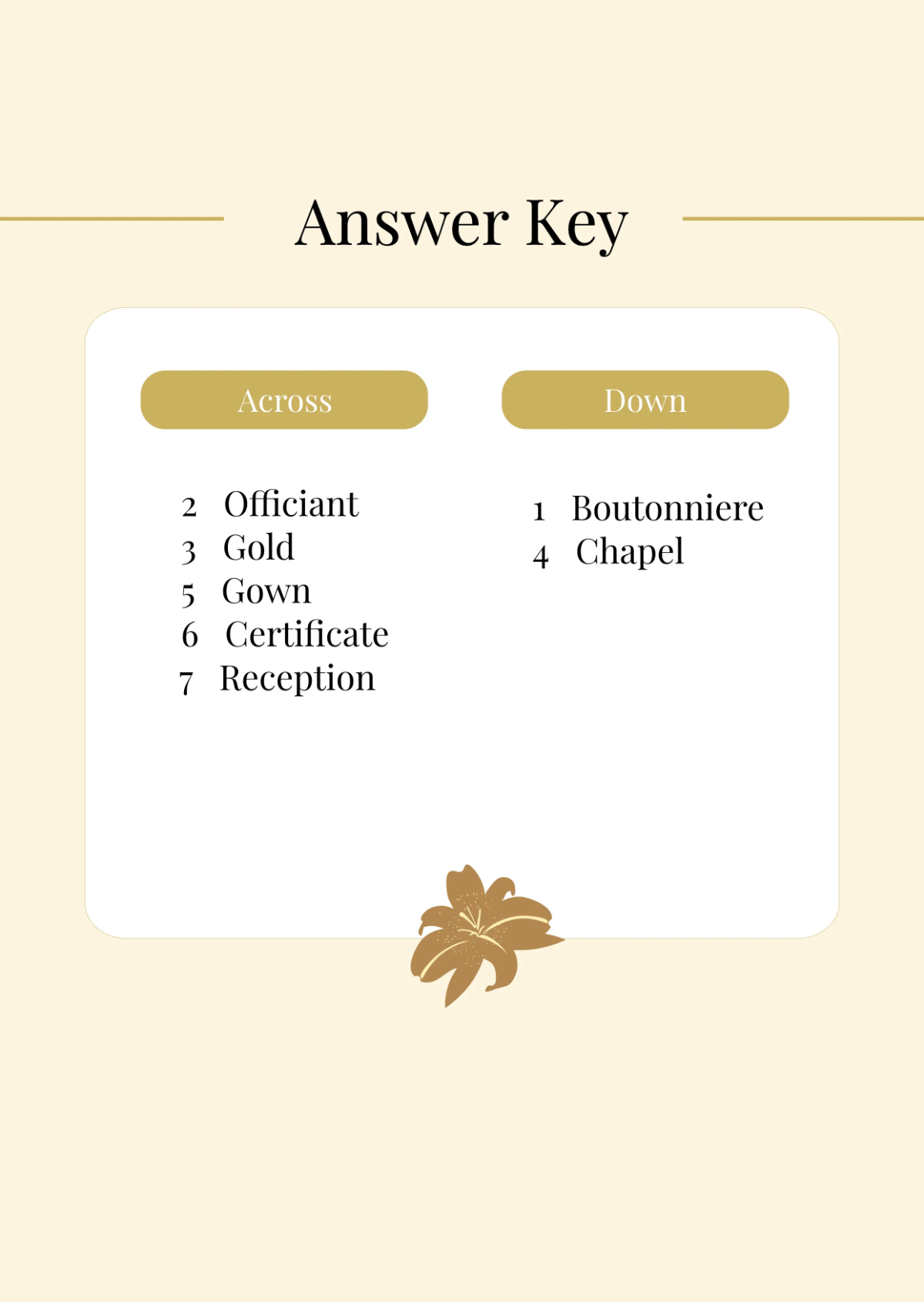 Free Aesthetic Wedding Crossword Template to Edit Online