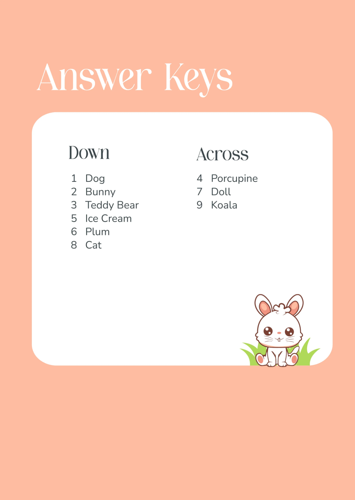 Free Cute Crossword Template to Edit Online