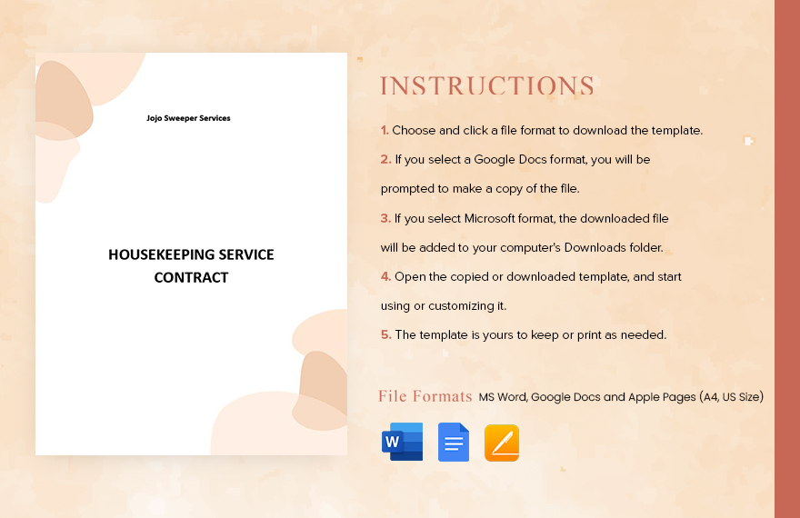 Cleaning Service Business Contract Template