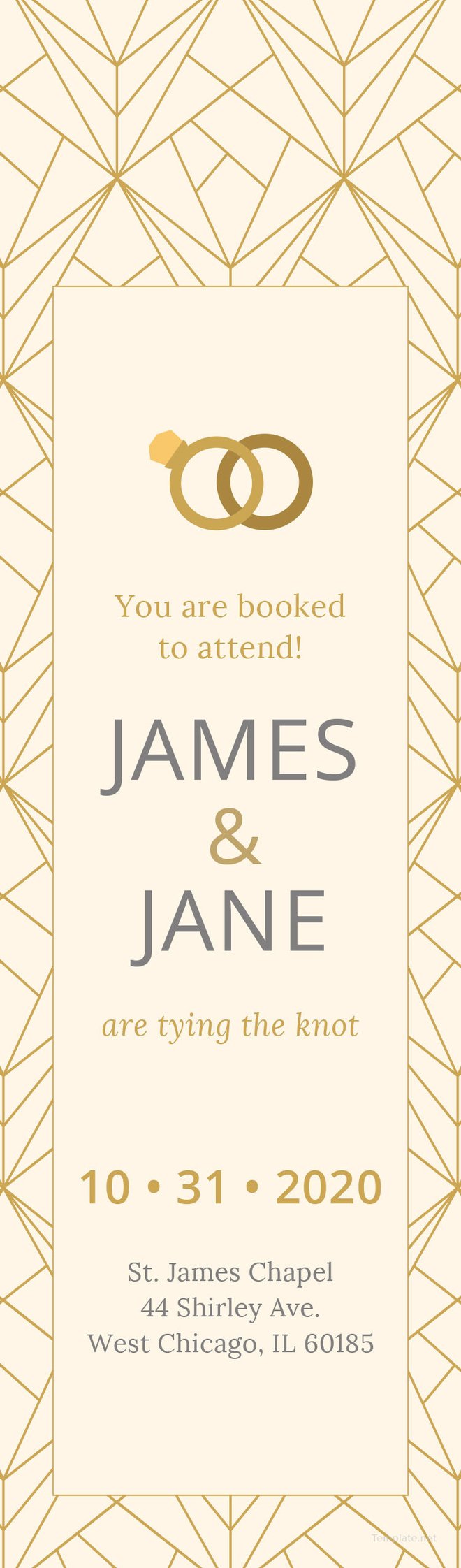 Free Wedding Bookmark Template