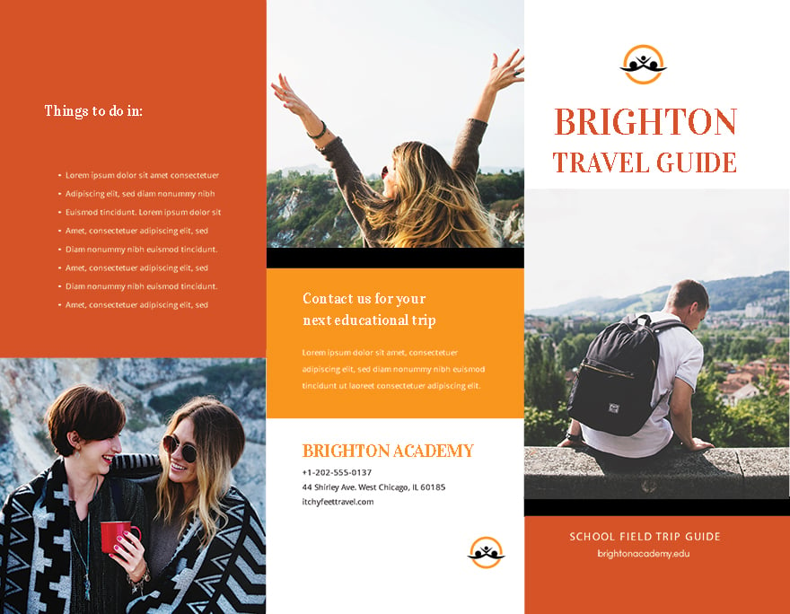 Travel Brochure Template for Students