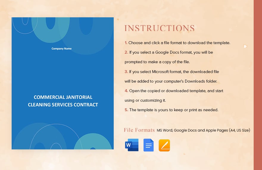 Sample Commercial Contract Cleaning Janitorial Services Template