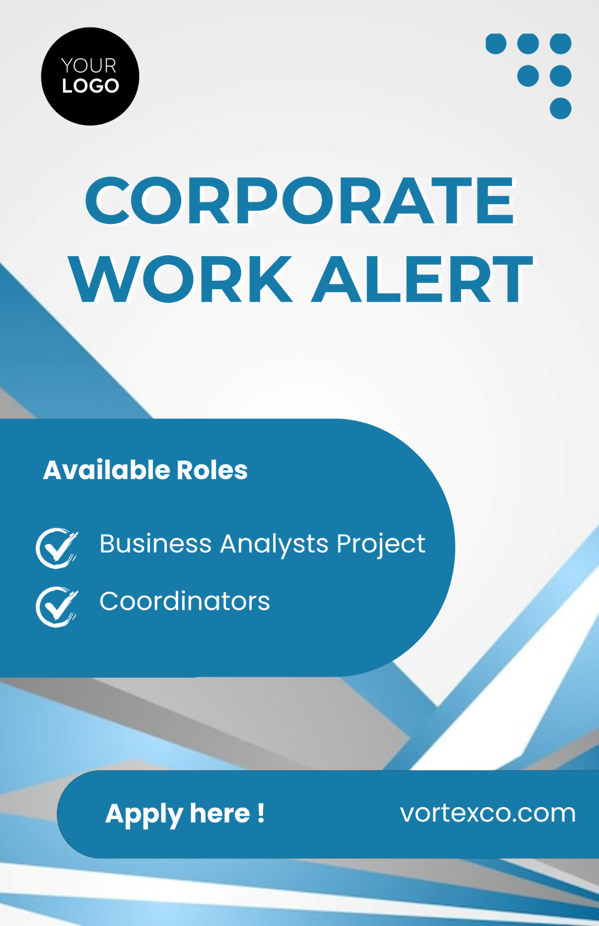 Free Blue Corporate Work Poster Template to Edit Online