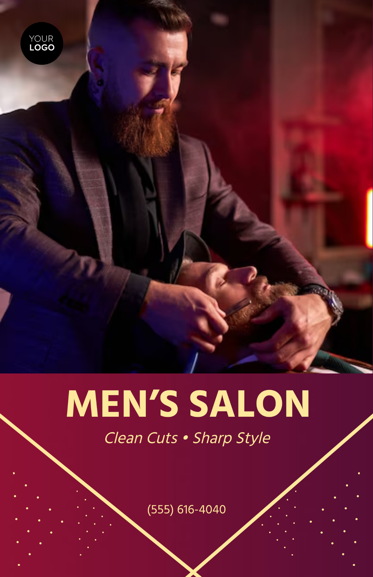 Free Simple Men's Salon Poster Template