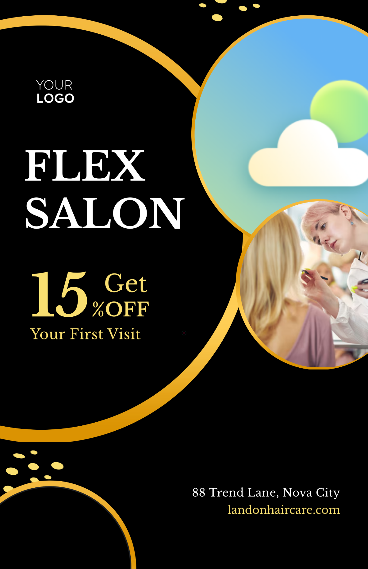 Free Modern Flex Salon Poster Template