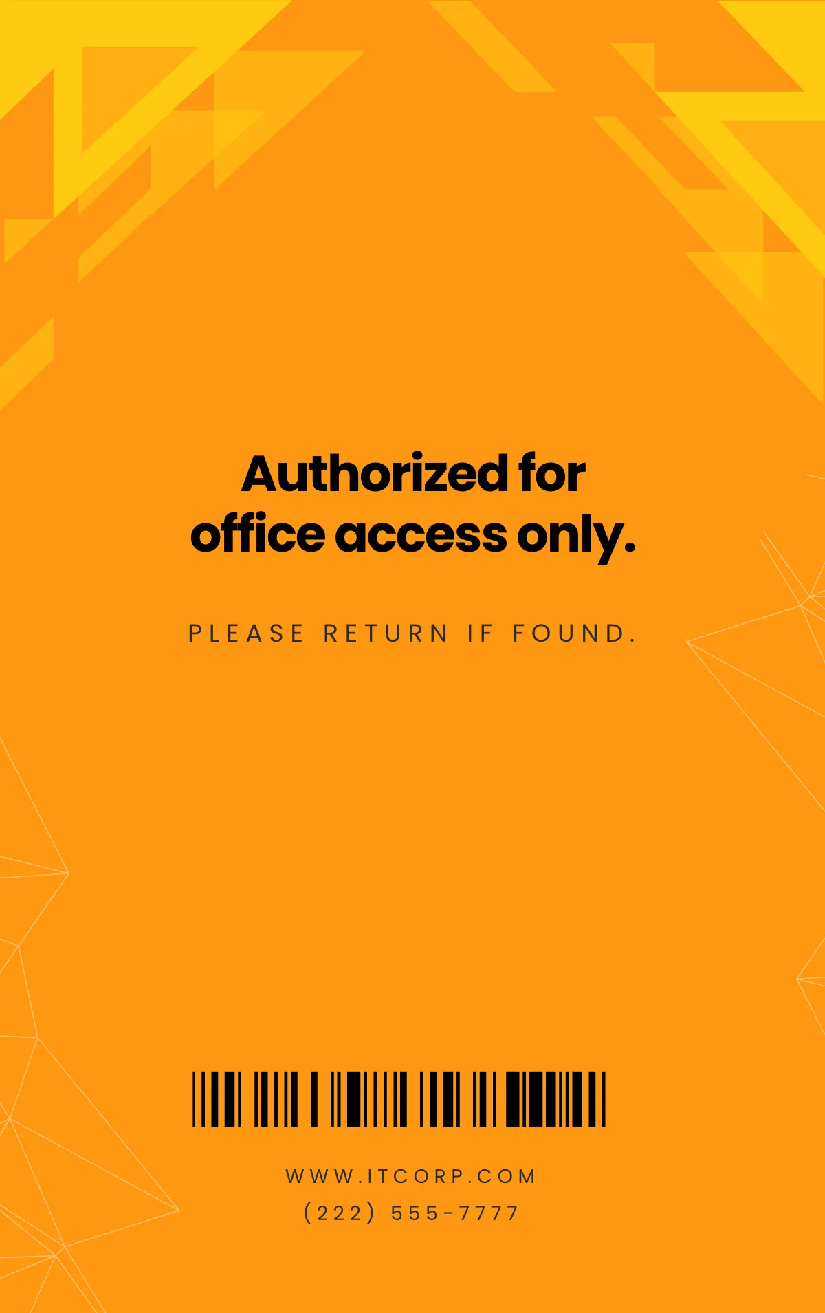 Free Gold Office ID Card Template to Edit Online