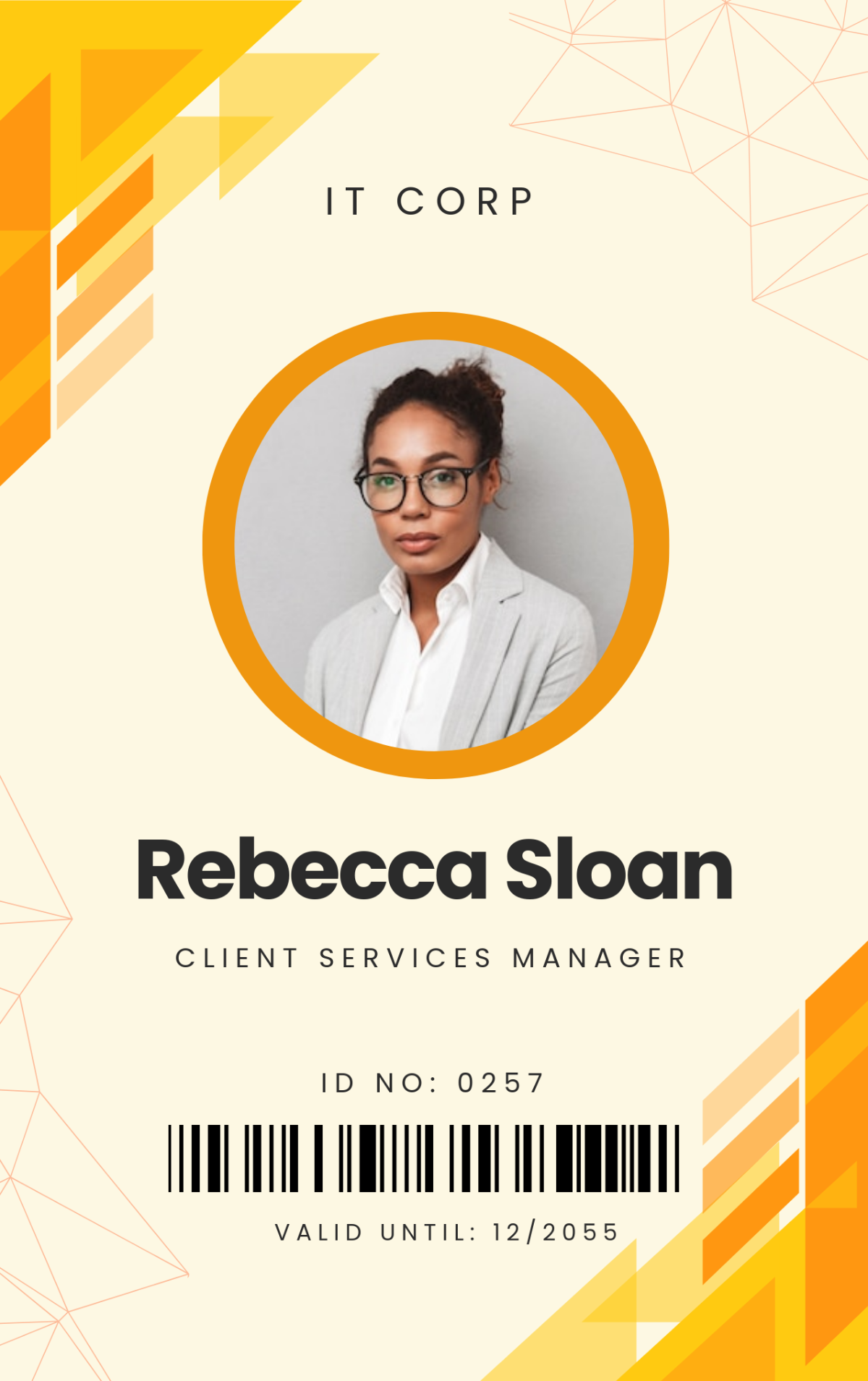 Gold Office ID Card Template