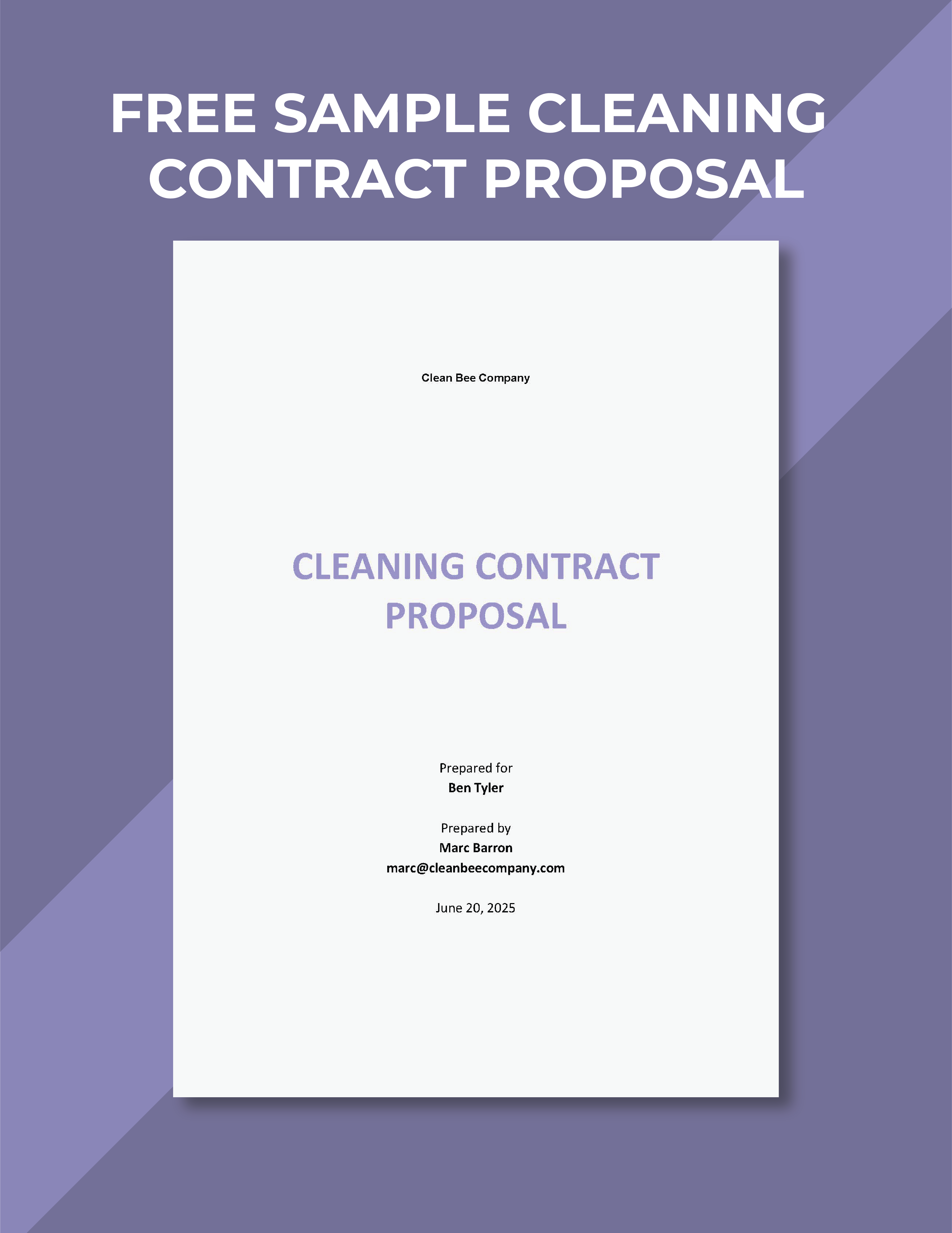 Cleaning Proposal Templates Documents Design Free Download