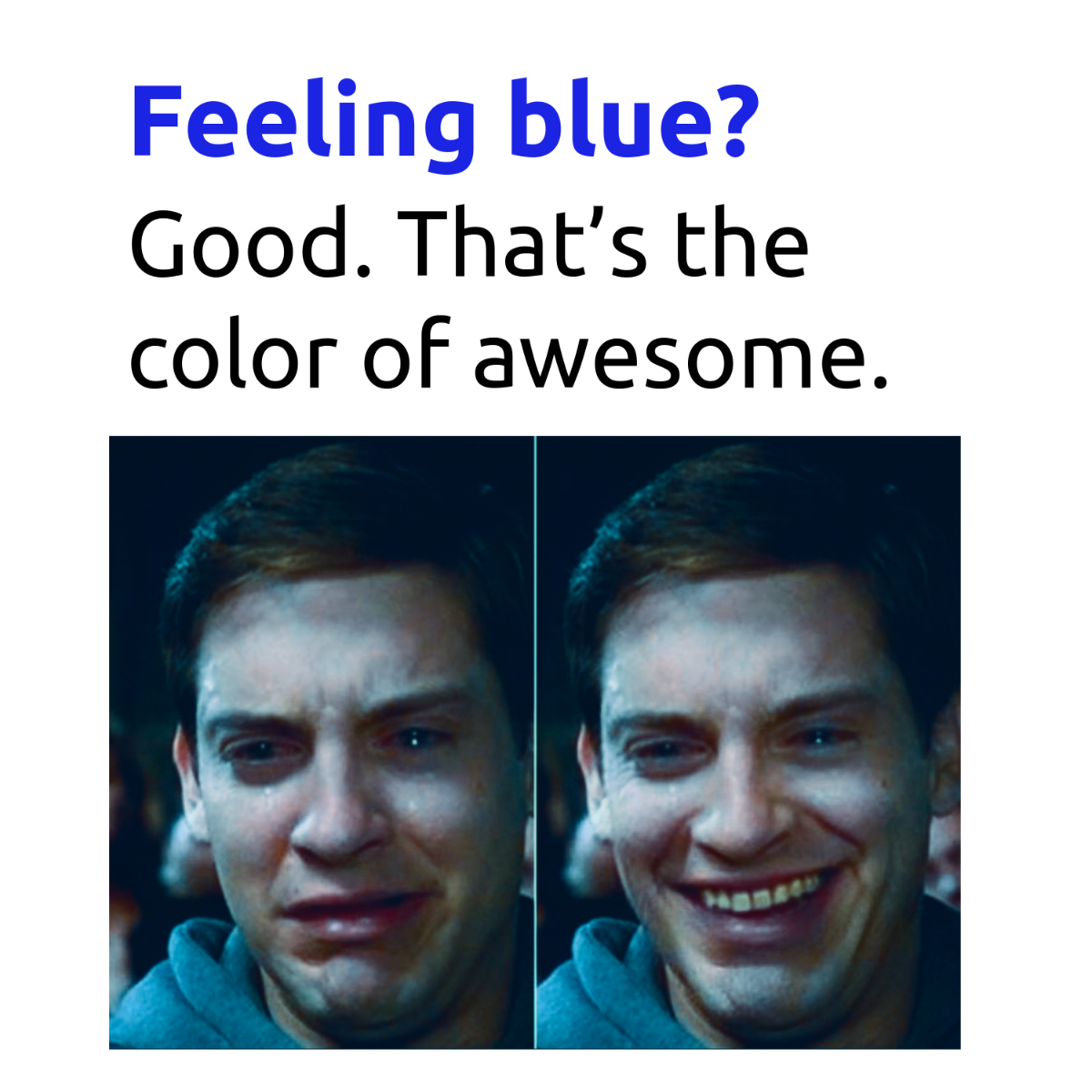 Free Awesome Blue Meme Template
