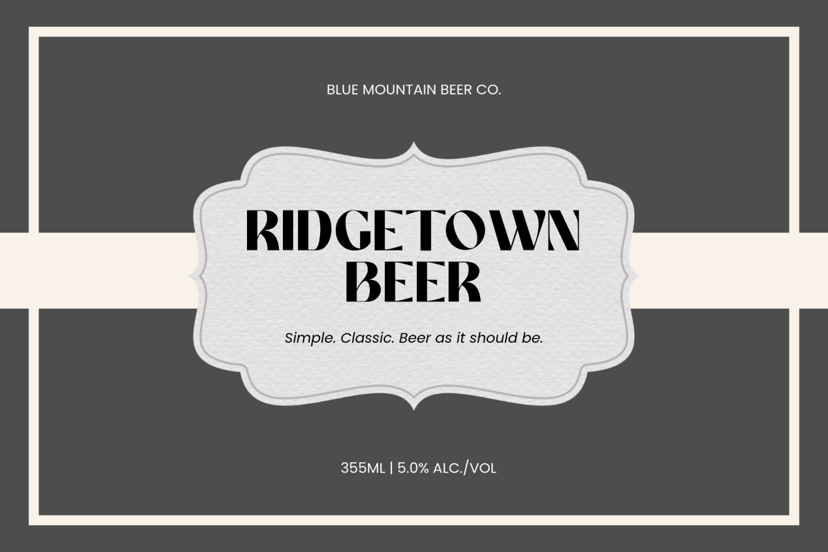 Free Generic Beer Label Template
