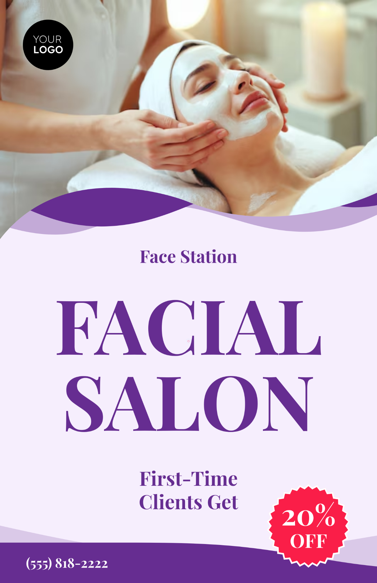 Free Professional Facial Salon Poster Template