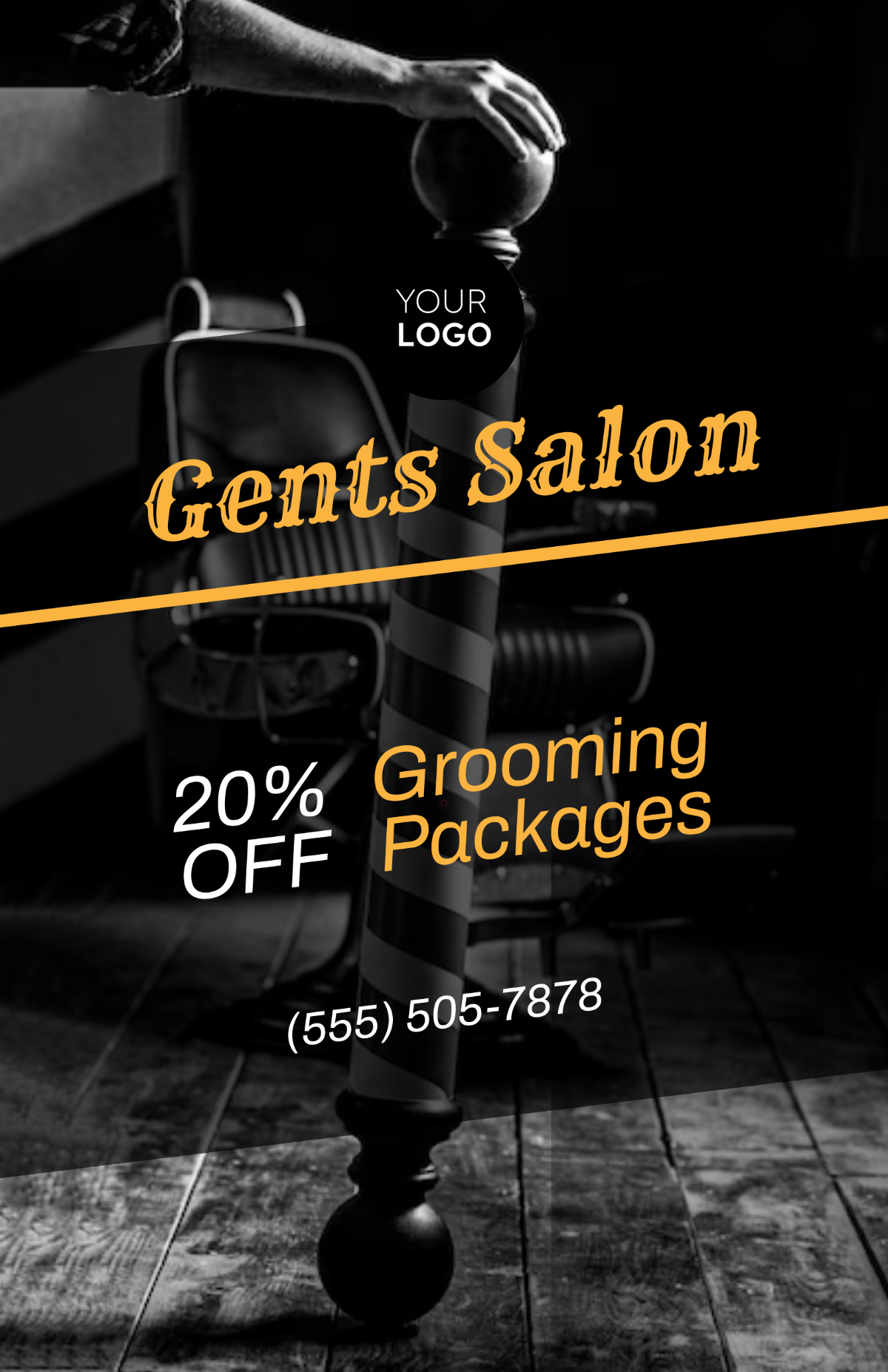Free Gents Salon Poster Design Template