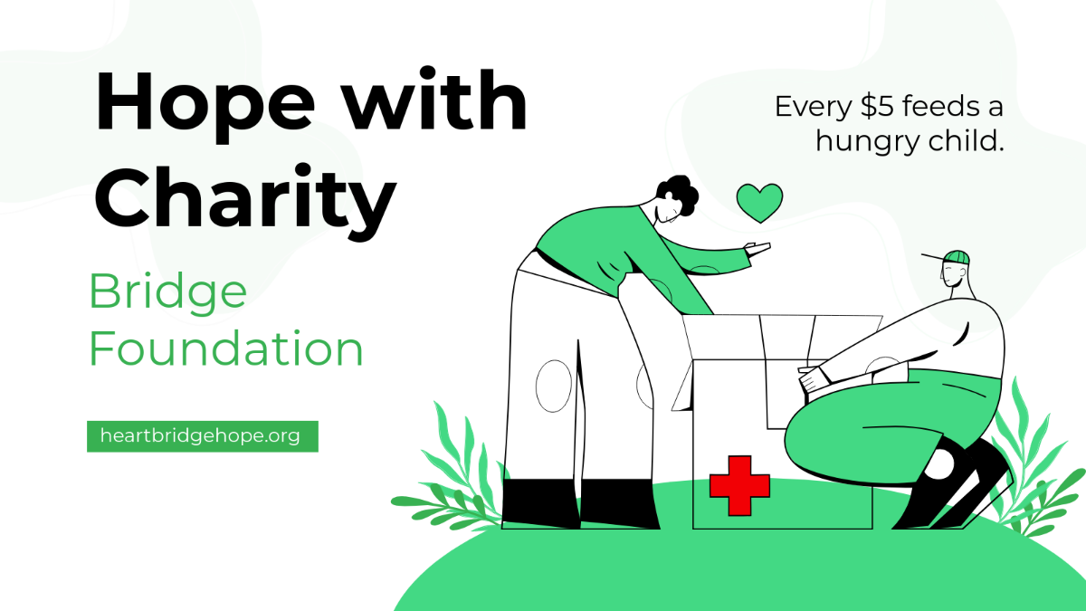 Free Green and White Charity X Ad Template to Edit Online