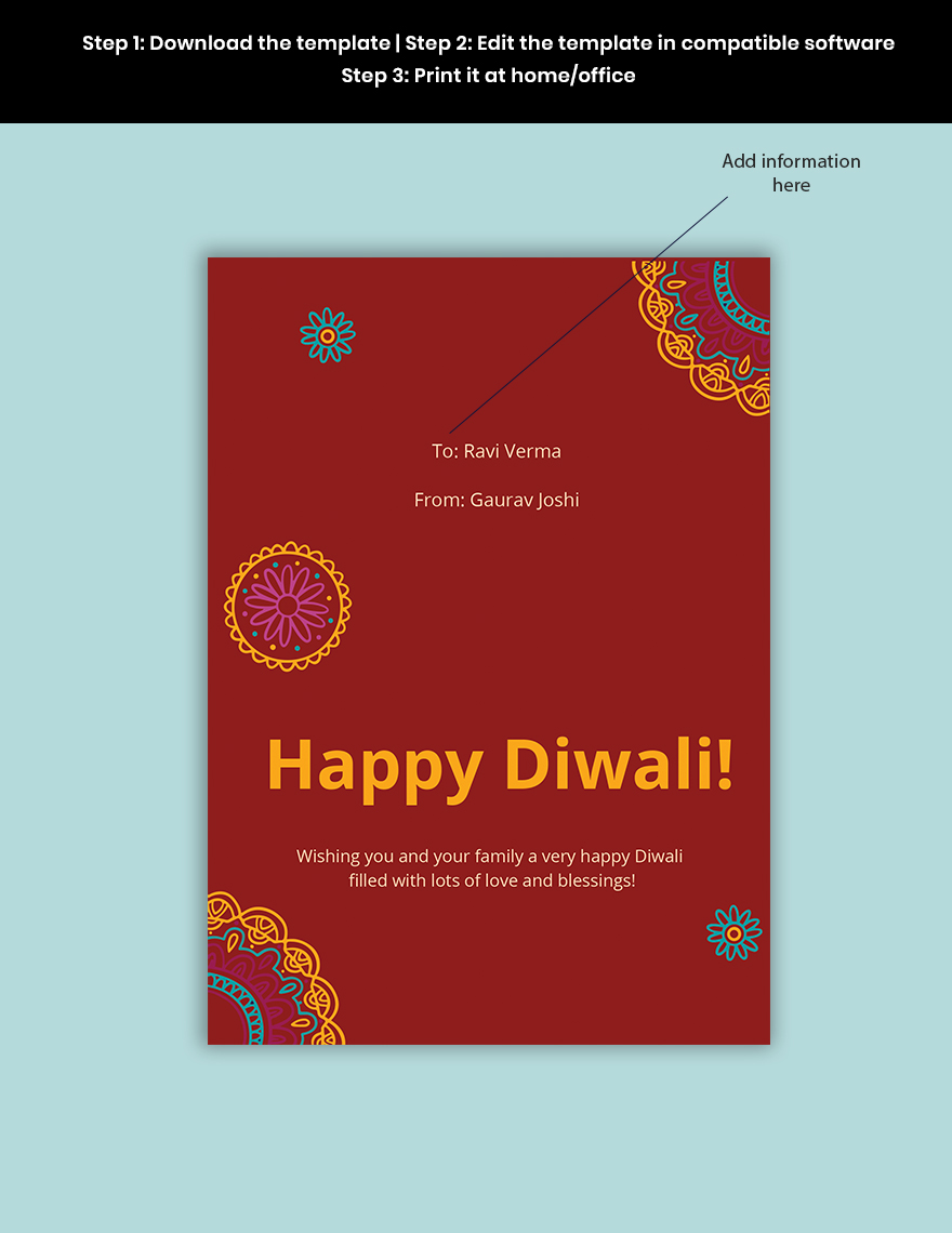 Diwali Greeting Card Template