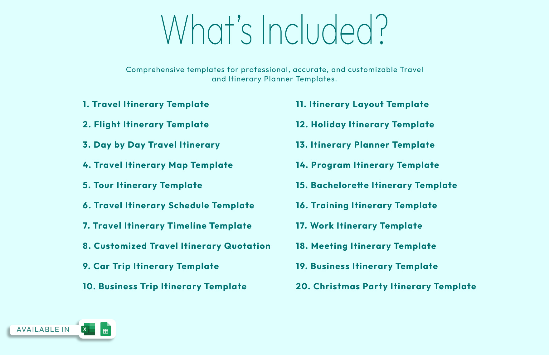 20+ Travel & Itinerary Planner Template Bundle