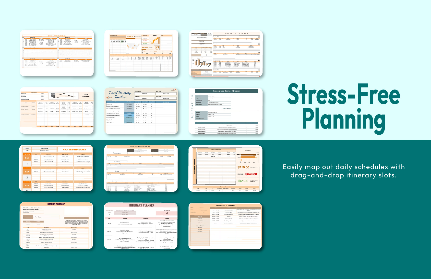 20+ Travel & Itinerary Planner Template Bundle