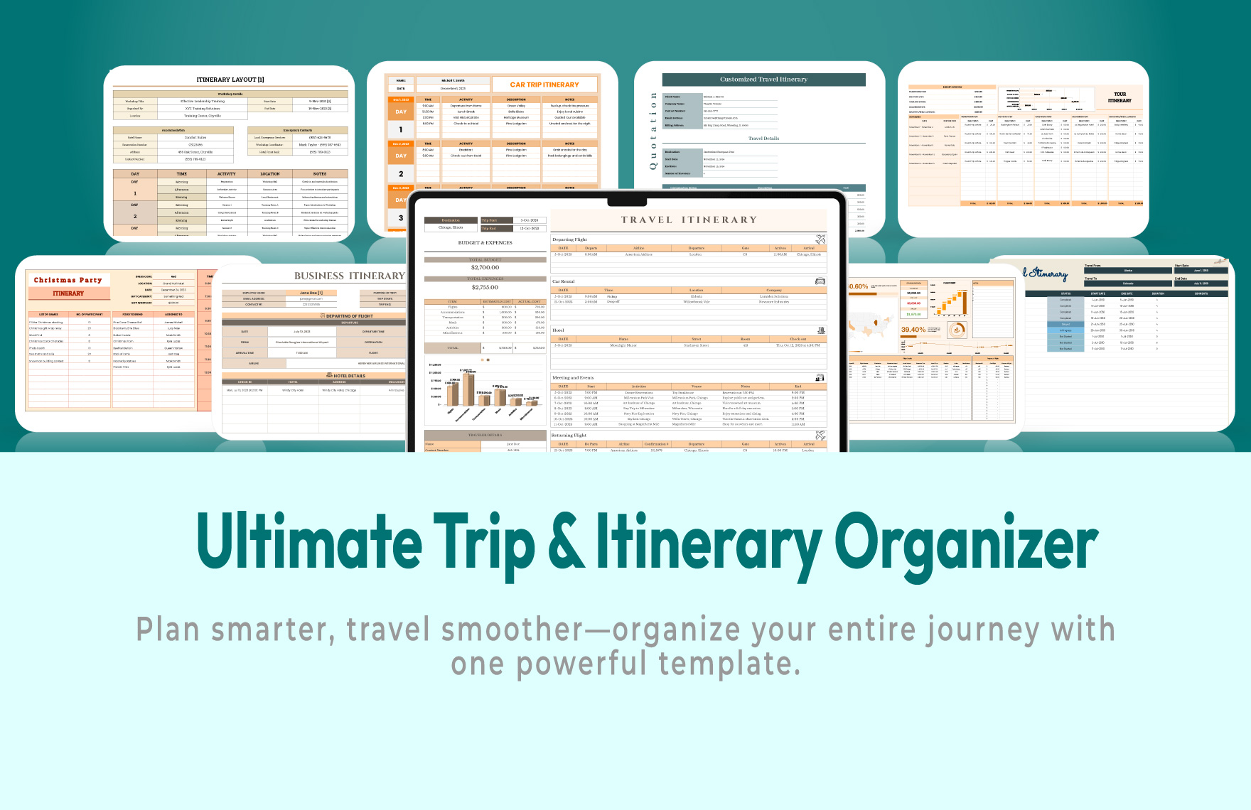 20+ Travel & Itinerary Planner Template Bundle
