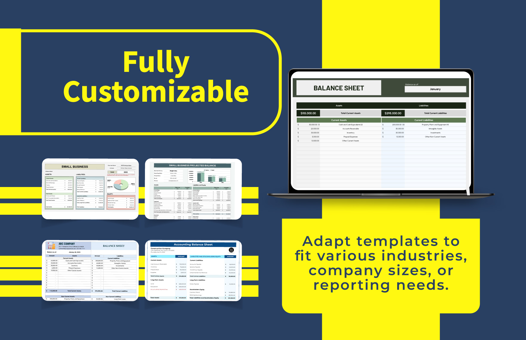 25+ Business Balance Sheet Template Bundle