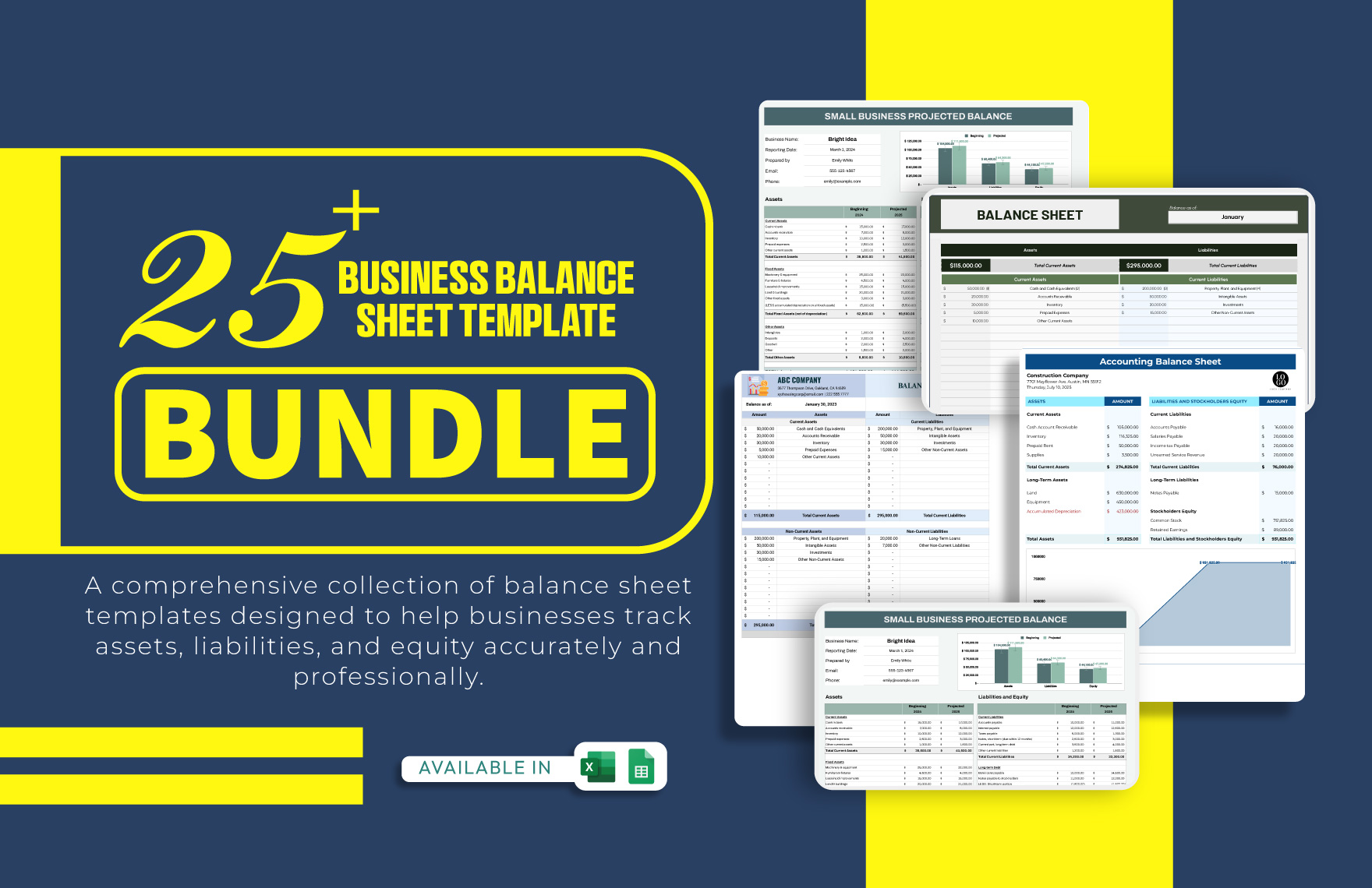 25+ Business Balance Sheet Template Bundle in Excel, Google Sheets to Download