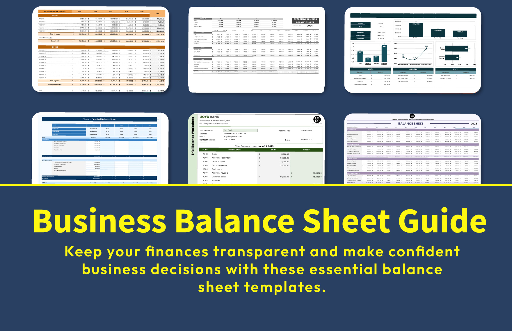 25+ Business Balance Sheet Template Bundle