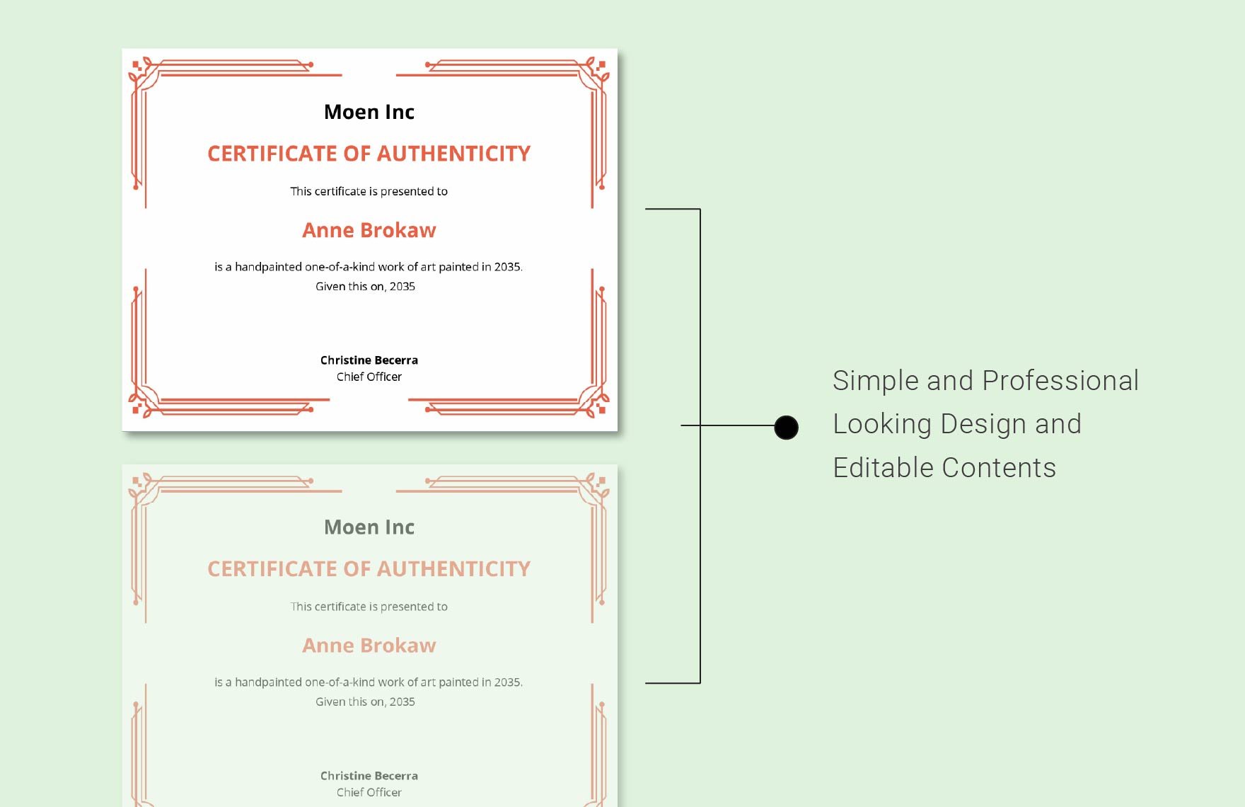 Blank Certificate Of Authenticity Template