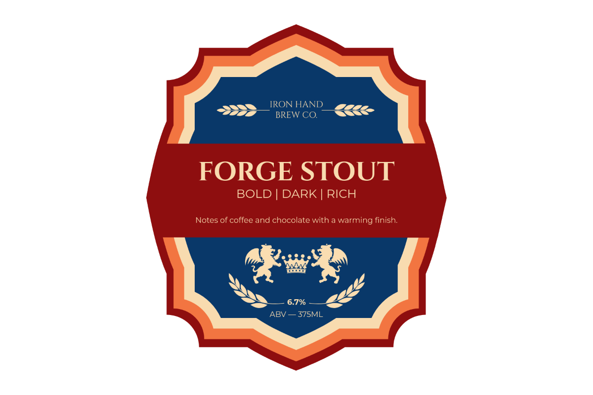 Free Colorful Stout Beer Label Template