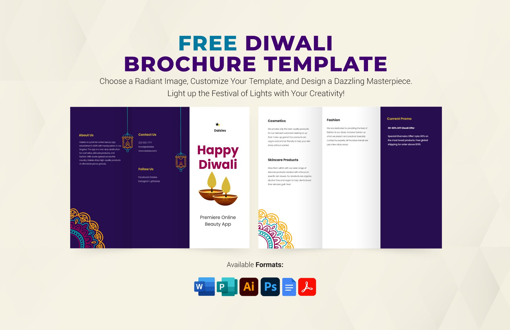 Free Diwali Brochure Template in Word, Google Docs, PDF, Illustrator, PSD, Publisher