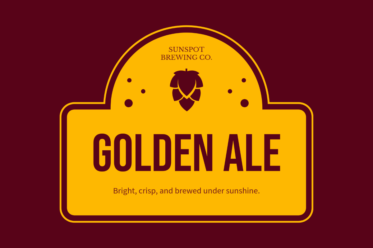Free Yellow Beer Brand Label Template