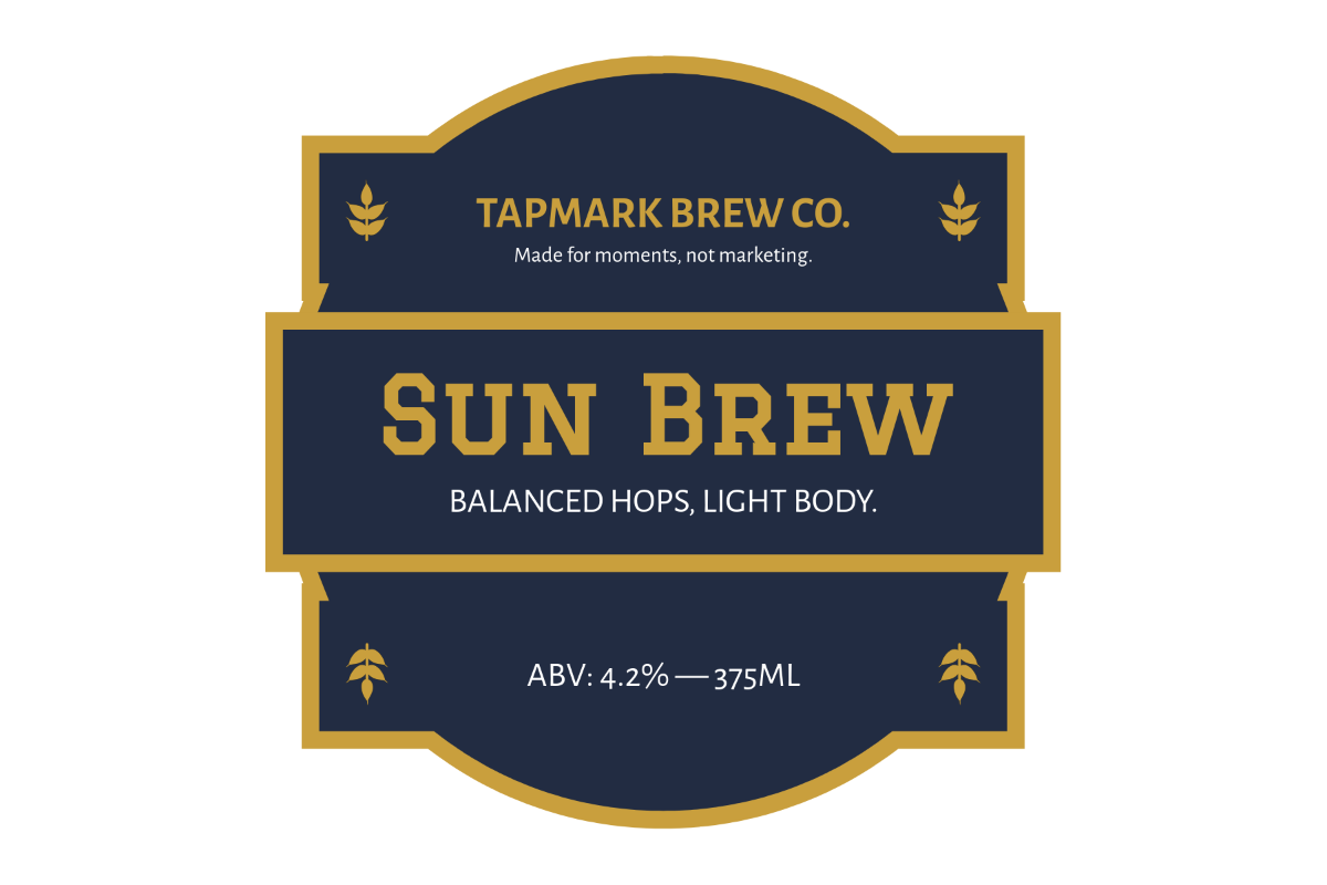 Free Gold Beer Glass Label Template