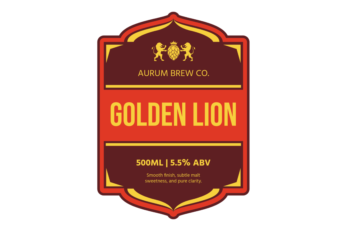 Free Aesthetic Beer Label Sign Template