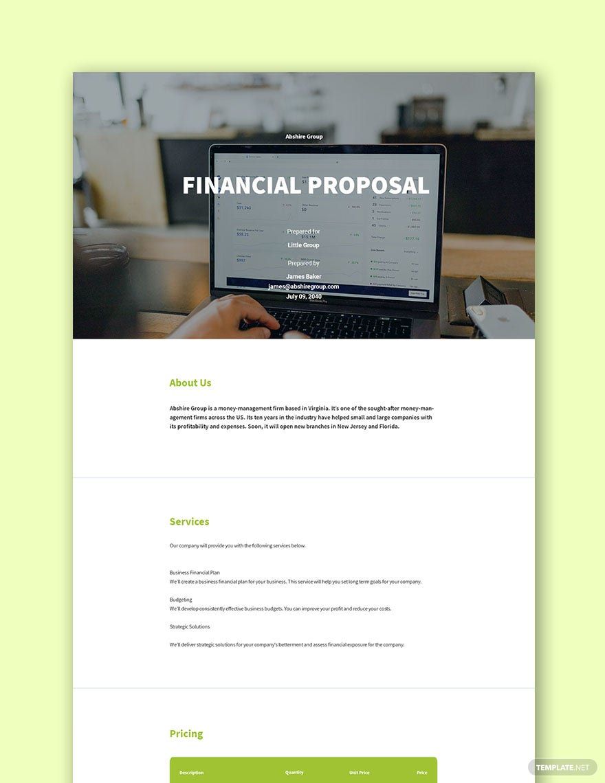 Financial Proposal Template