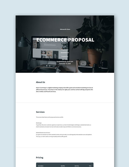 8+ Ecommerce Proposal Templates  Free Downloads  Template.net