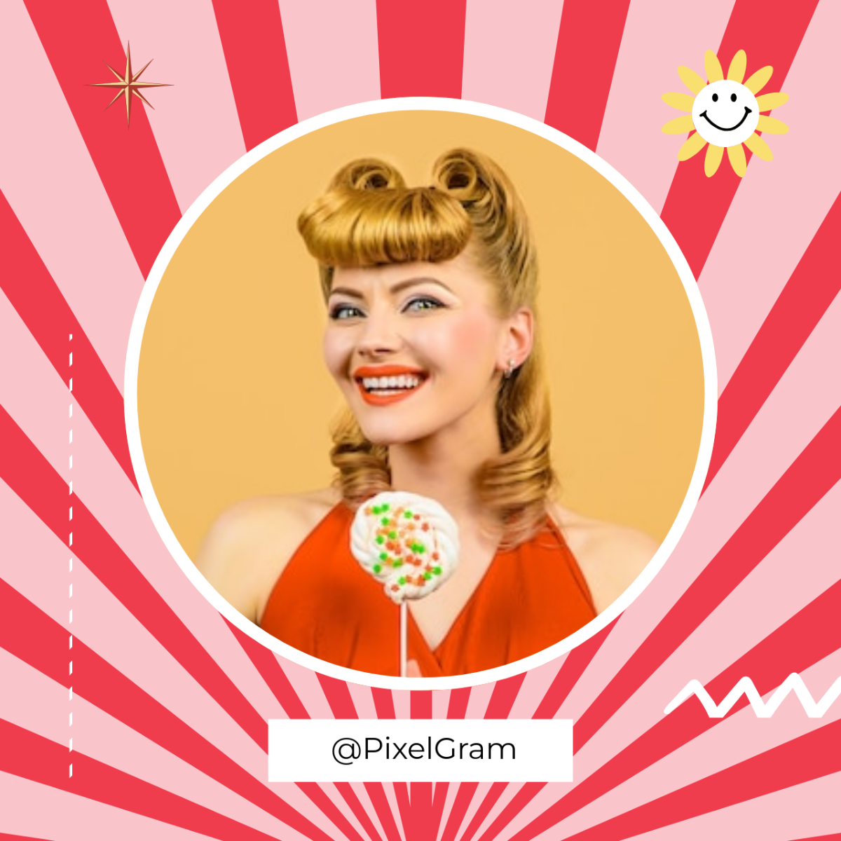 Free Retro Instagram Profile Template to Edit Online