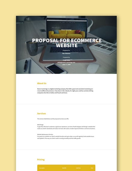 FREE Ecommerce Proposal Template  Download in Word, Google Docs, PDF